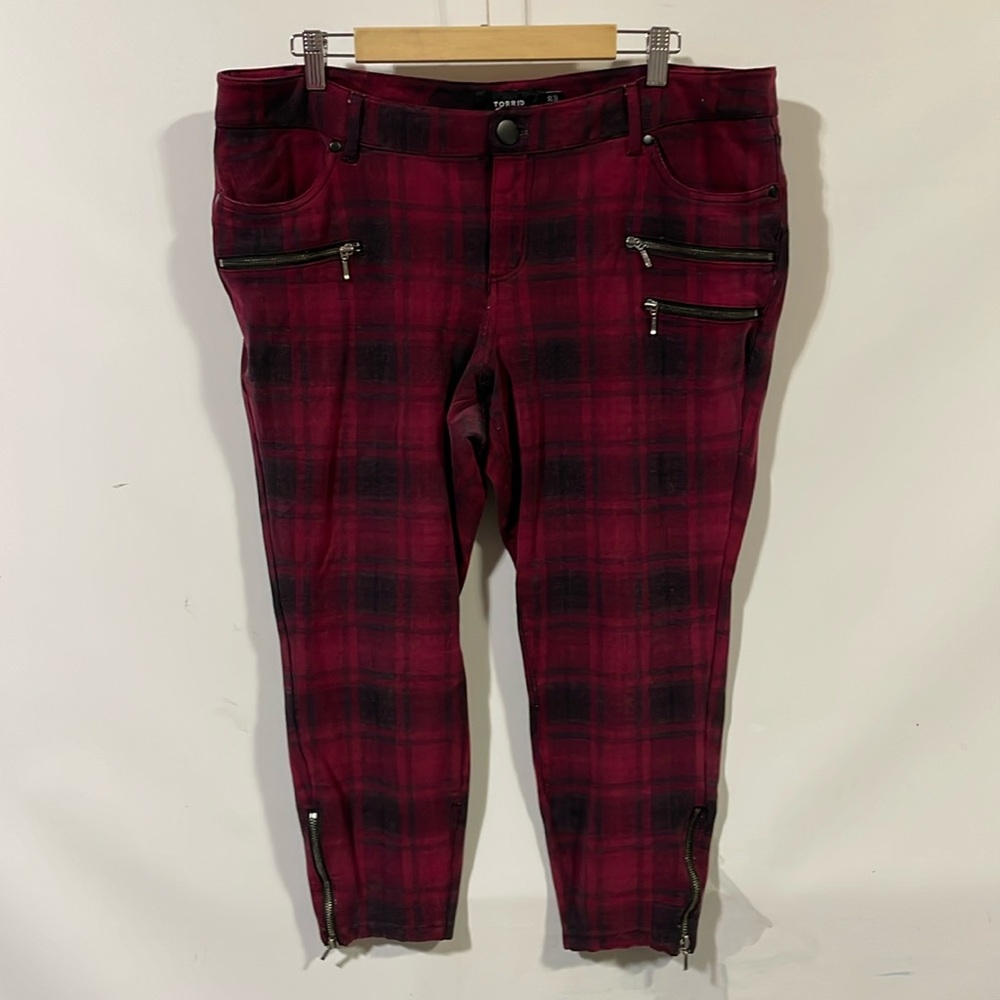 Torrid plaid skinny jeans